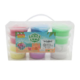 Light Clay 12pots colorful modeling clay in clear packaging, perfect for creative play and crafting.